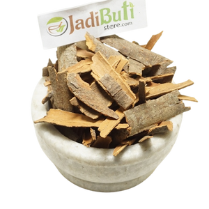 Dalchini irregular tan and brown cinnamon bark pieces in a stone bowl — Jadibuti Store