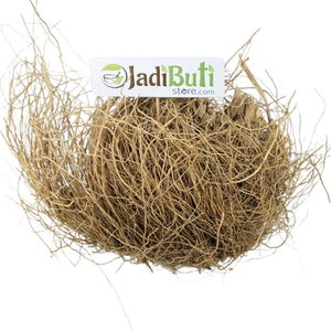 Khas / Vetiver loose dried pale tan fibrous root material — Jadibuti Store