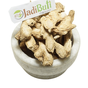 Sonth dried ginger rhizome pieces in a stone bowl — Jadibuti Store