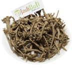 Akarkara mixed brown dried pieces with branch-like and flower-head-like structures on a white plate; identity pending — Jadibuti Store