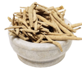 Ashwagandha dried roots in a stone bowl — Jadibuti Store