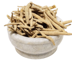 Ashwagandha dried roots in a stone bowl — Jadibuti Store
