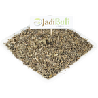 Bhui Amla dried chopped herb fragments on a white plate — Jadibuti Store