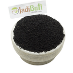Kalonji whole black Nigella seeds in a stone bowl — Jadibuti Store