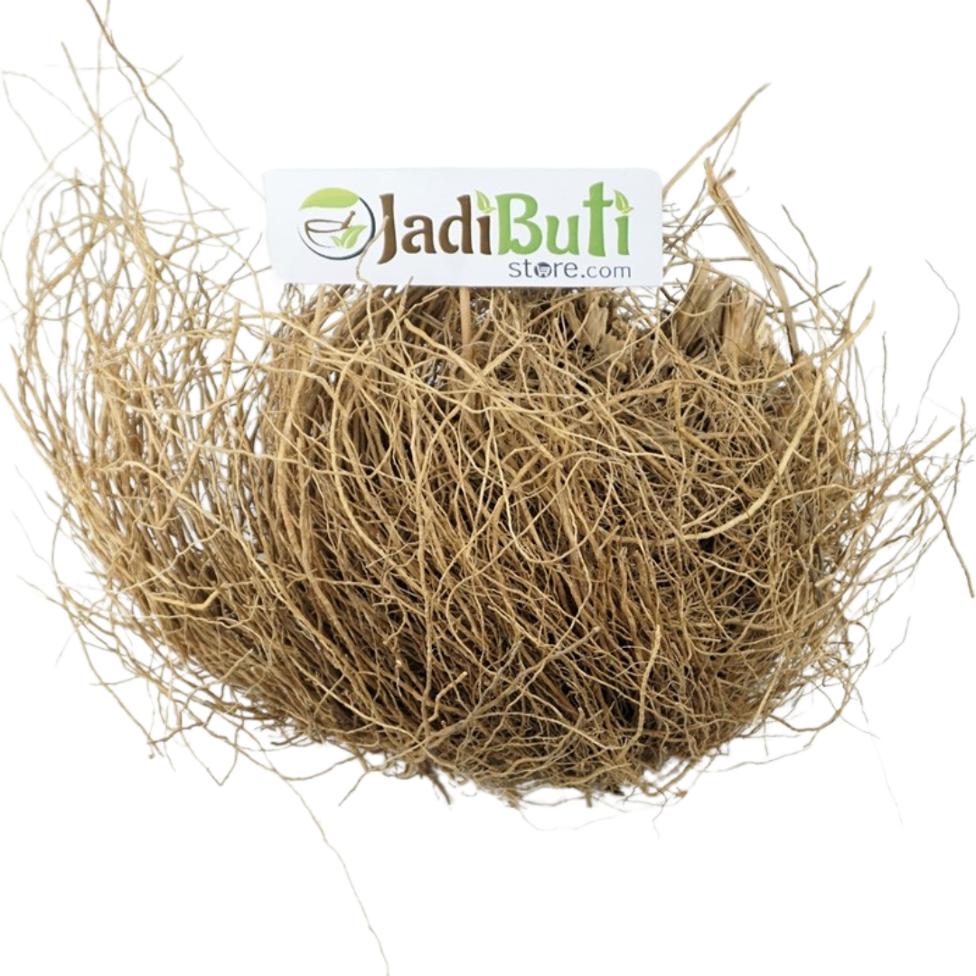 Khas / Vetiver loose dried pale tan fibrous root material — Jadibuti Store