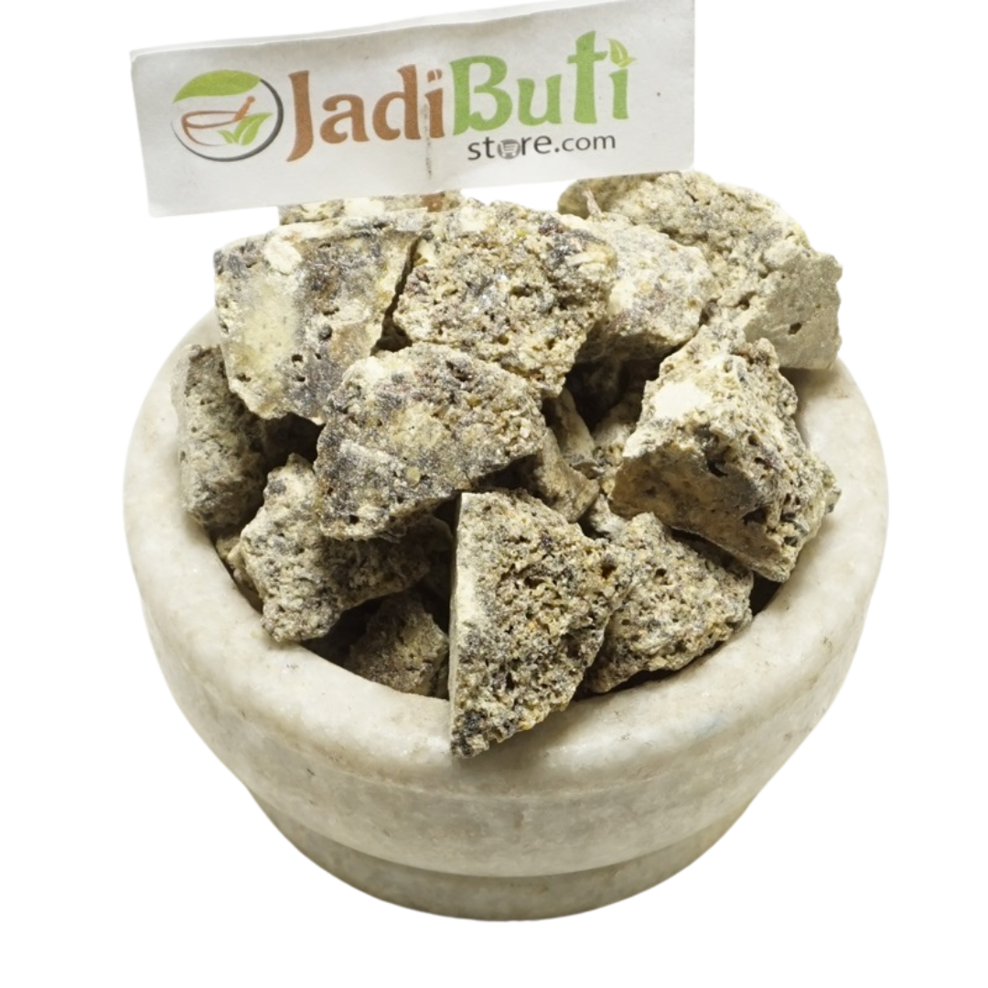 Loban irregular grey-beige aromatic resin chunks in a stone bowl — Jadibuti Store