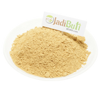 Safed Chandan pale yellow-beige powder on a white plate — Jadibuti Store