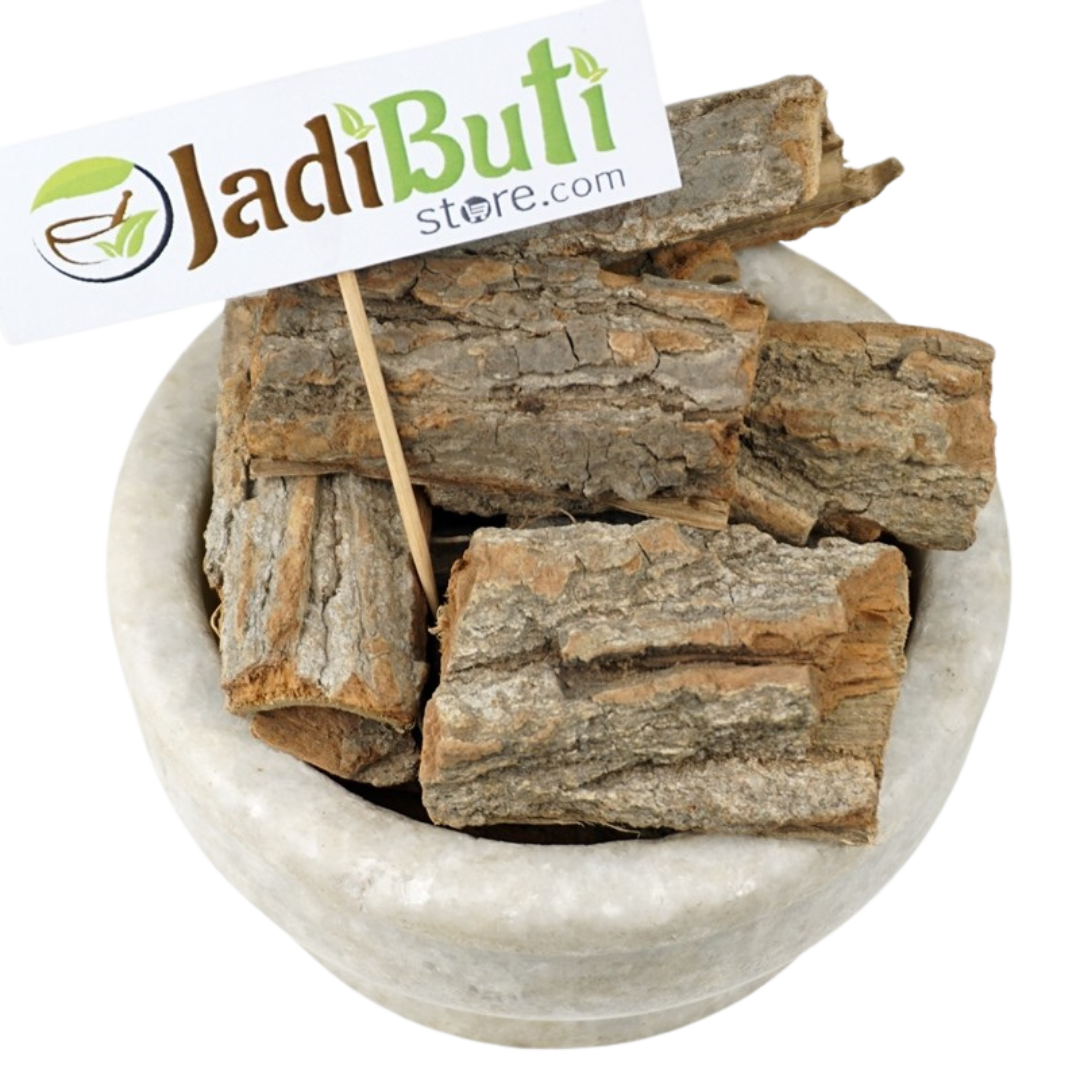Sahjan Chhal brown bark pieces in a stone bowl — Jadibuti Store