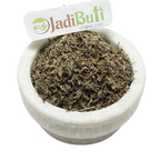 Tulsi Patta dried leafy material with stem fragments in a stone bowl — Jadibuti Store
